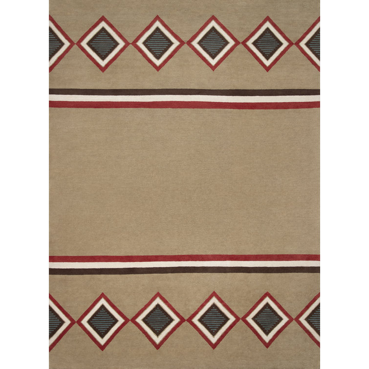 New Moon Rugs Mesa HandKnotted Wool Southwestern Area Rug in Tan Perigold